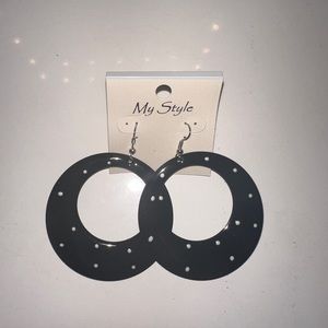 Black + White Polka Dots Earrings